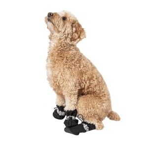 NWT Justice Reflective Booties‎ For Pets Black Silver Dogs Cats Size S